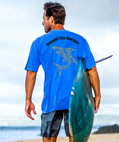 Beyond The Horizon Shark Men's Cotton T-shirt