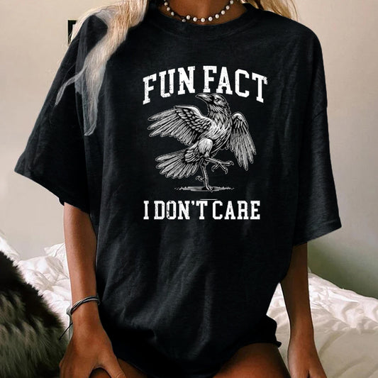 Fun Fact I Don't Care Crow WOMEN'S T-SHIRT