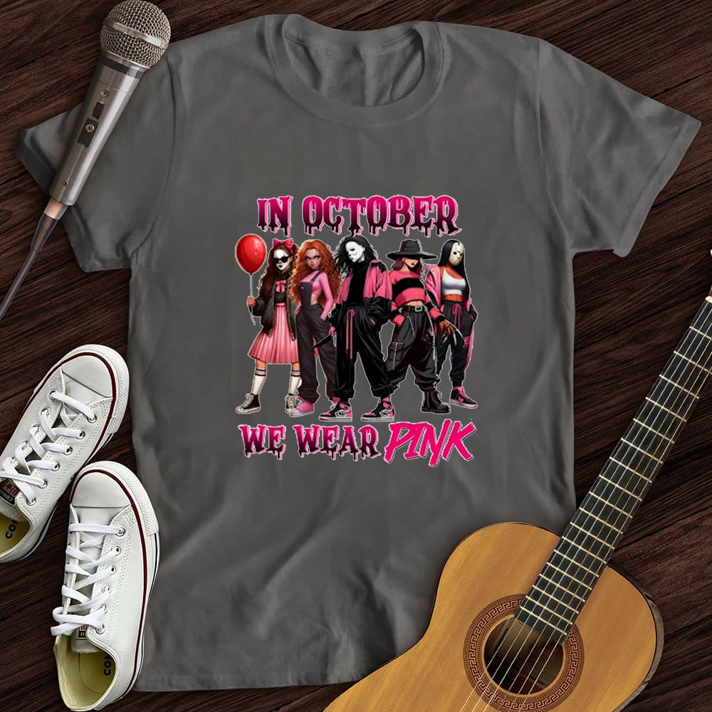 Halloween In October We Wear Pink Horror Friends WOMEN'S T-SHIRT