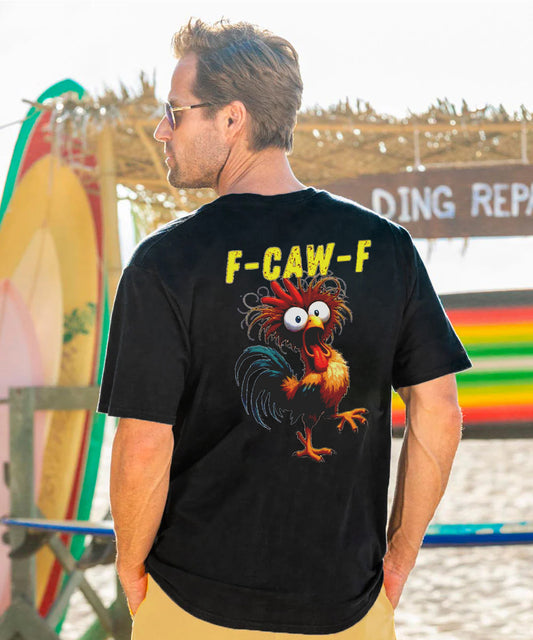 F-Caw-F Crazy Rooster Men's Cotton T-shirt