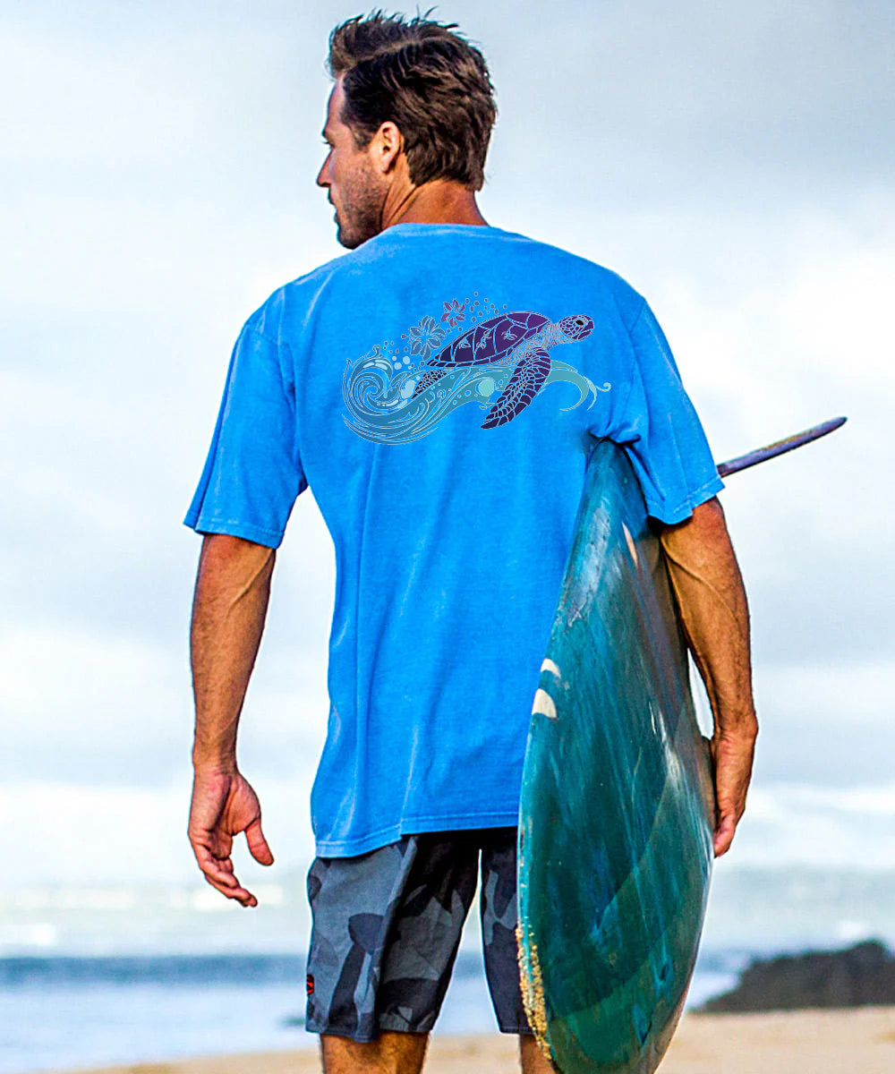 Turtle Surfing Men's Cotton T-shirt