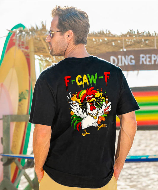 F-Caw-F Party Rooster Men's Cotton T-shirt
