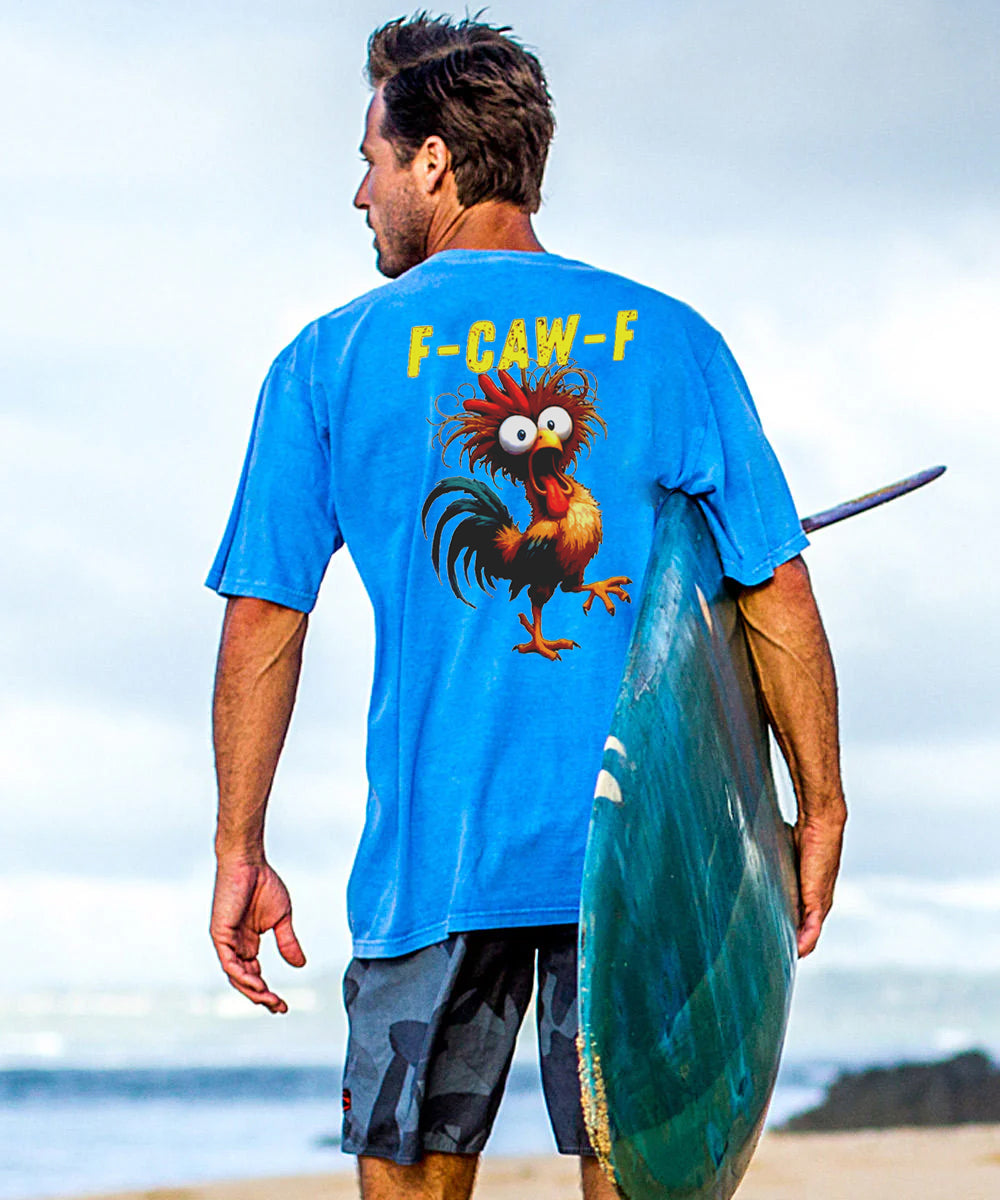 F-Caw-F Crazy Rooster Men's Cotton T-shirt