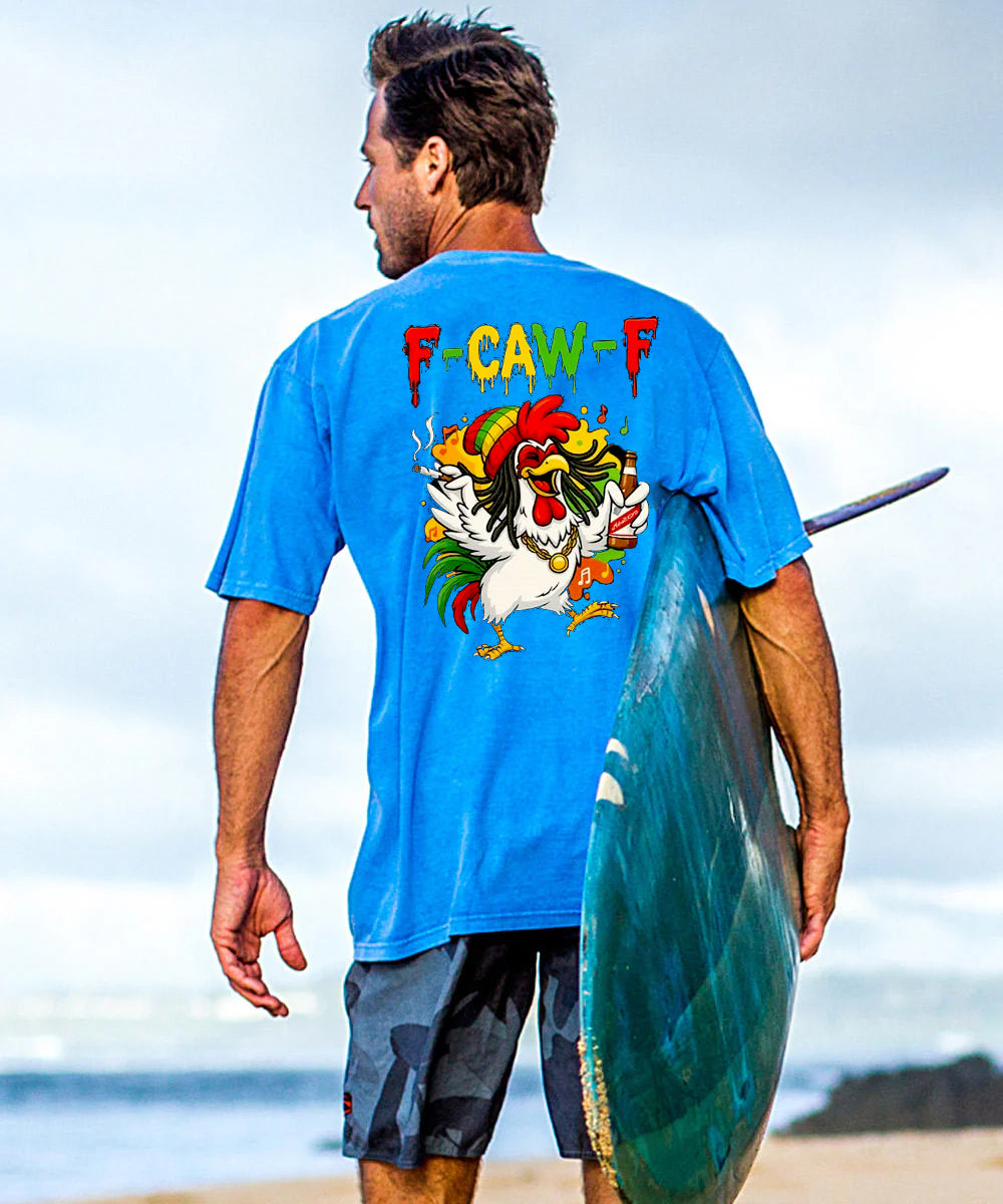 F-Caw-F Party Rooster Men's Cotton T-shirt
