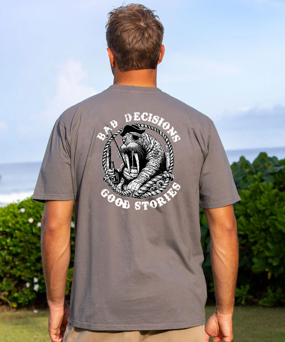 Bad Decisions Good Stories Men's Cotton T-shirt