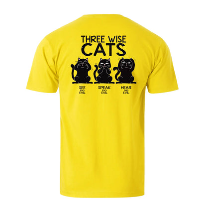 Three Wise Cat Men's Cotton T-shirt