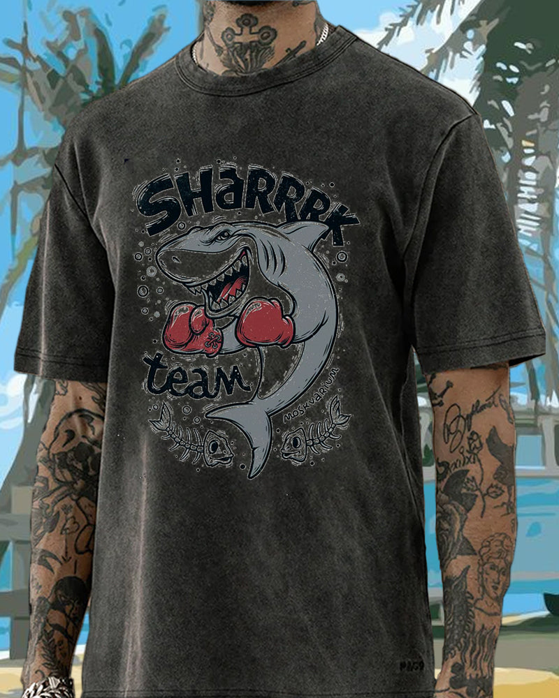 Shark Team Vacation Washed Men's T-shirt