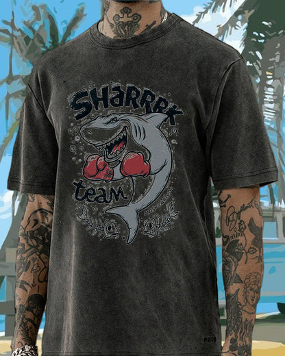 Shark Team Vacation Washed Men's T-shirt