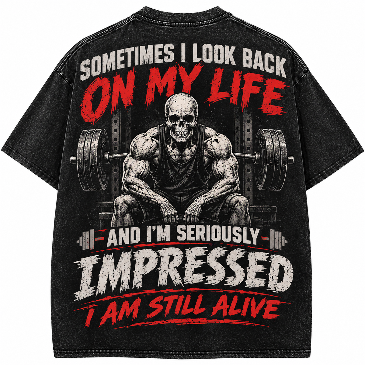 Sometimes I Look Back On My Life Washed Gym Men's T-shirt