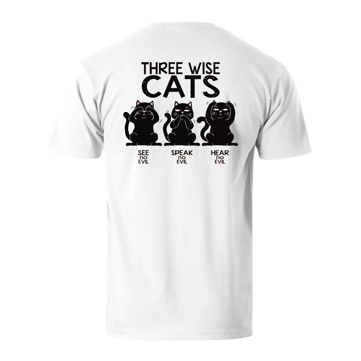 Three Wise Cat Men's Cotton T-shirt