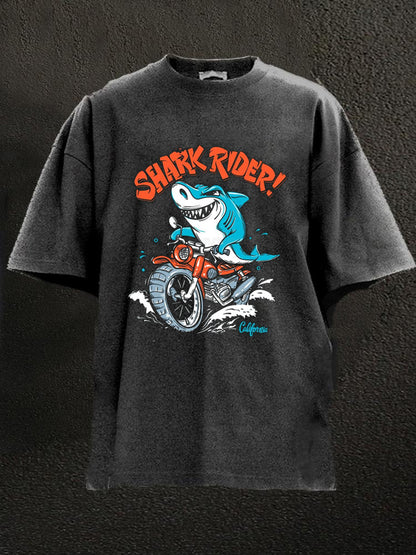 Shark Rider Vacation Washed Men's T-shirt