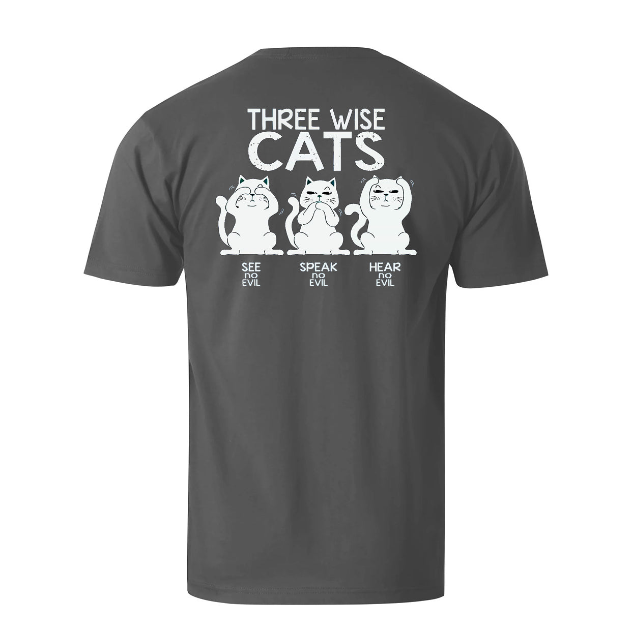 Three Wise Cat Men's Cotton T-shirt