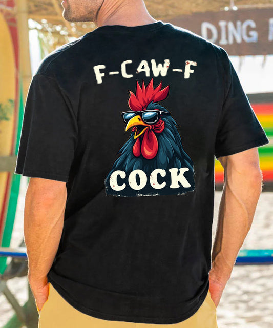 F-Caw-F Cool Rooster Men's Cotton T-shirt