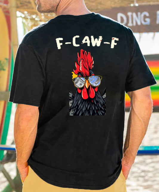 F-Caw-F Dollars Rooster Men's Cotton T-shirt