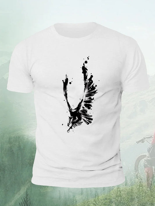 Chinese Ink Eagle Painting Men's T-shirt