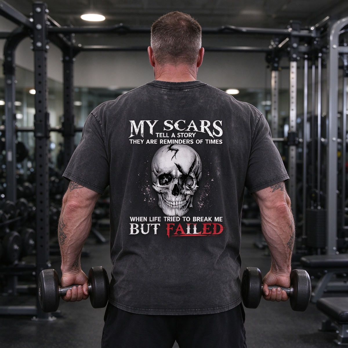 My Scars Tell A Story They Are Reminders Of When Life Tried To Break Me But Failed Washed Gym Men's T-shirt