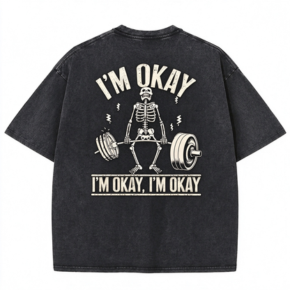 I'M OKAY Washed Gym Men's T-shirt