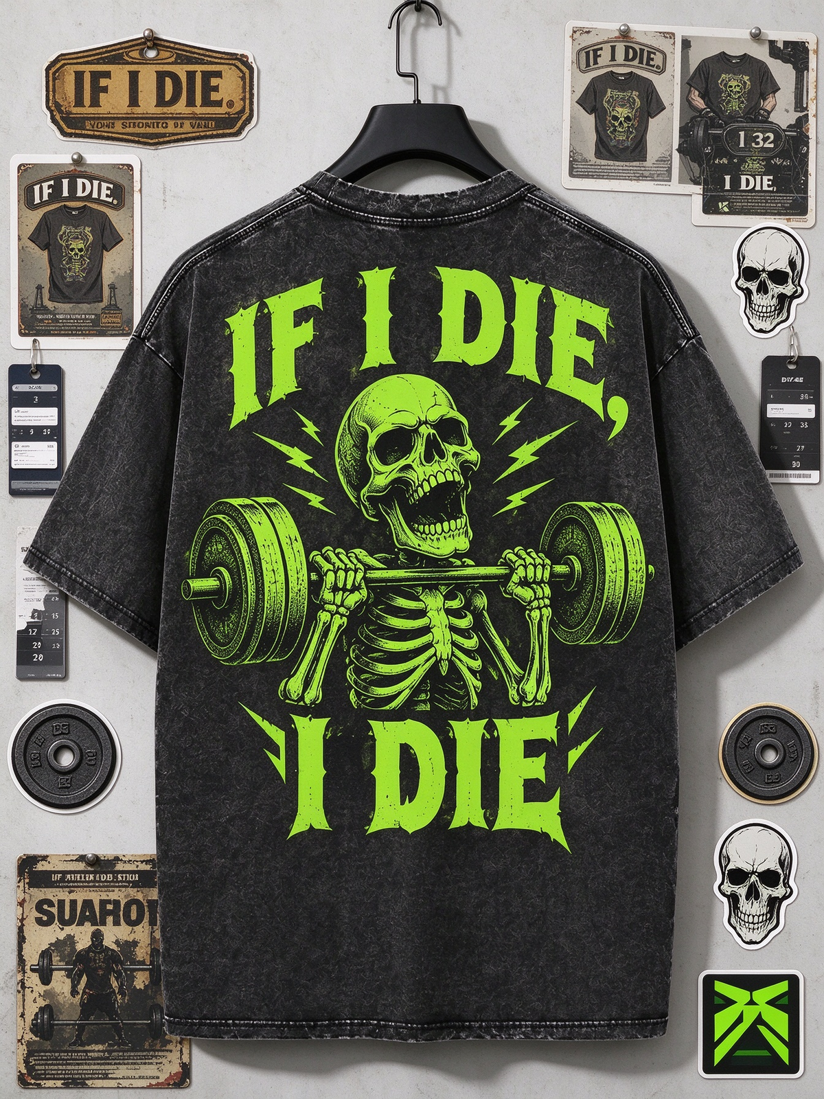 IF I DIE Washed Gym Men's T-shirt