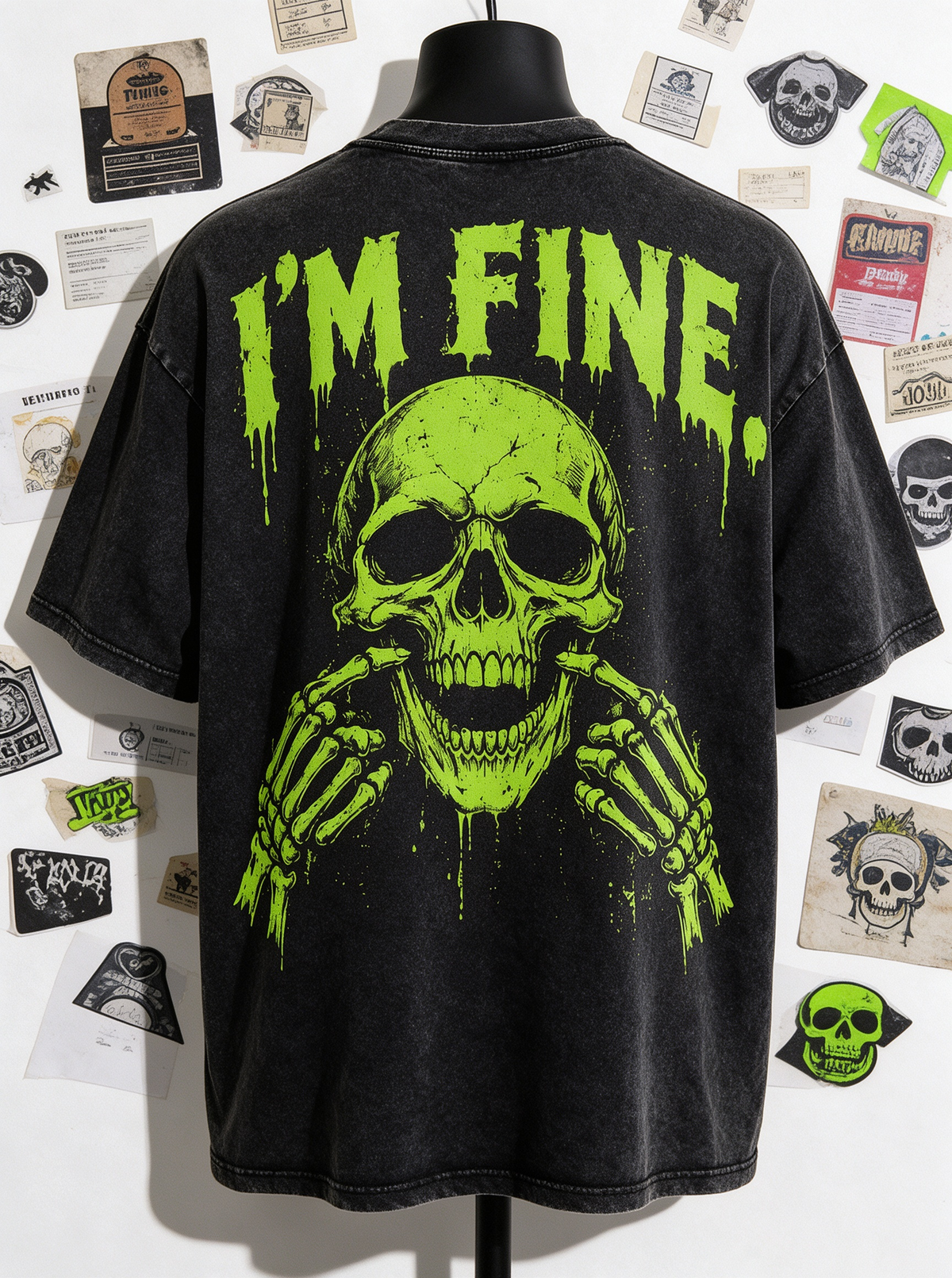 I'M FINE Washed Gym Men's T-shirt
