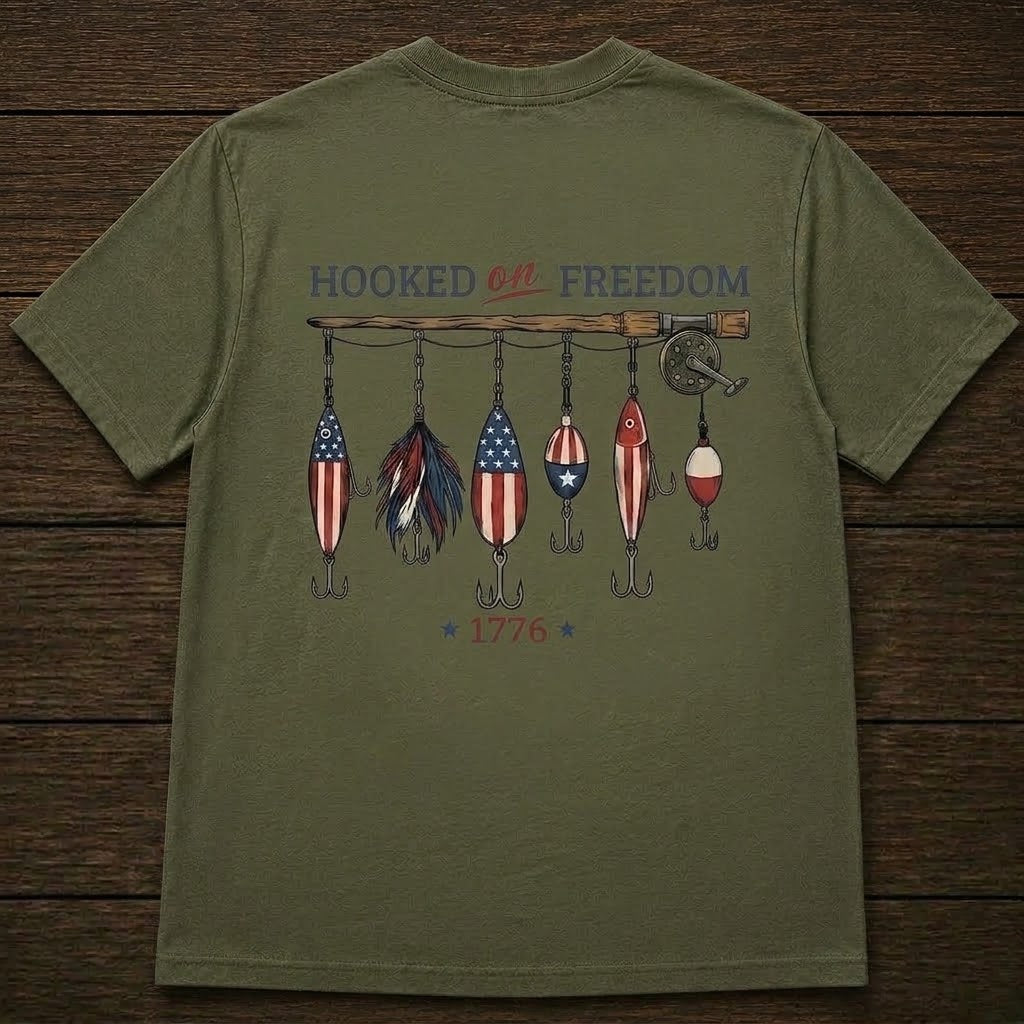 Hooked On Freedom Fishing Men's T-shirt