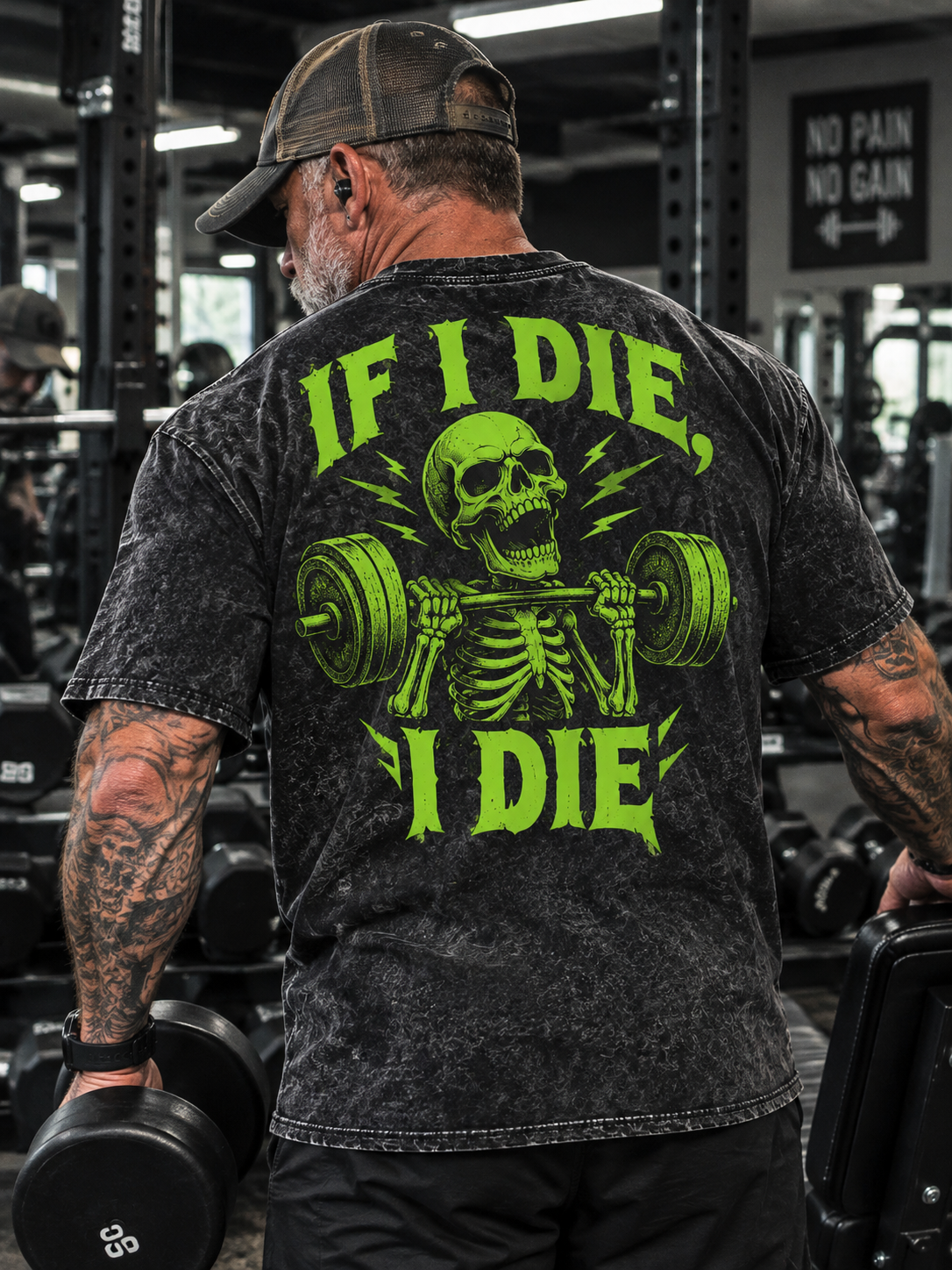 IF I DIE Washed Gym Men's T-shirt